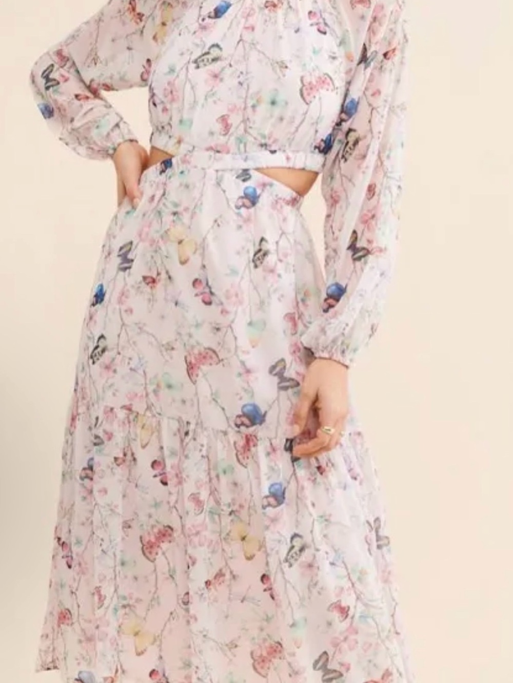 Steve Madden Pastel Floral & Butterfly Two-Piece Set - Light Pink